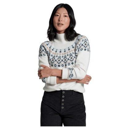 KUHL WOMEN'S ALPINA MERINO SWEATER - ALPINE WHITE - FRONT VIEW WW
