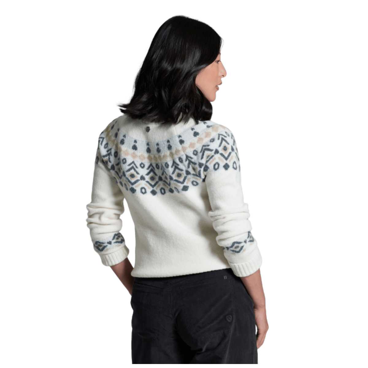 KUHL WOMEN'S ALPINA MERINO SWEATER - ALPINE WHITE - BACK VIEW WW