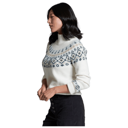 KUHL WOMEN'S ALPINA MERINO SWEATER - ALPINE WHITE - SIDE VIEW WW