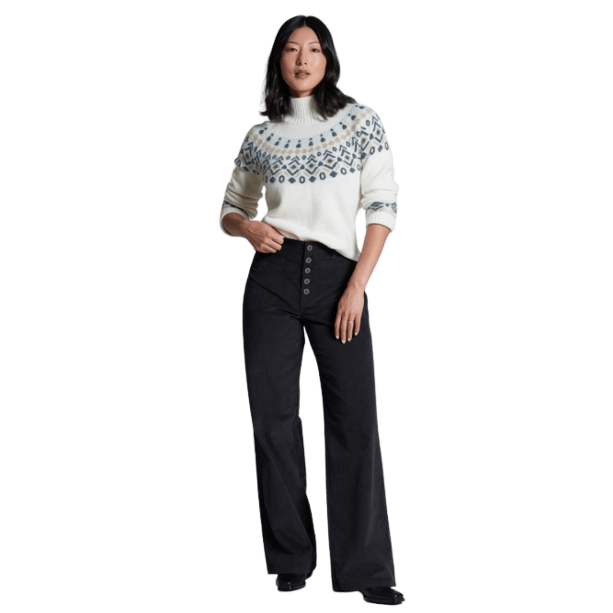 KUHL WOMEN'S ALPINA MERINO SWEATER - ALPINE WHITE - FULL VIEW WW