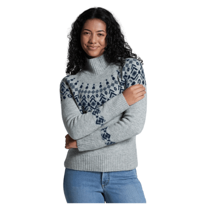 KUHL WOMEN'S ALPINA SWEATER MERINO WOOL - ASH - FRONT VIEW