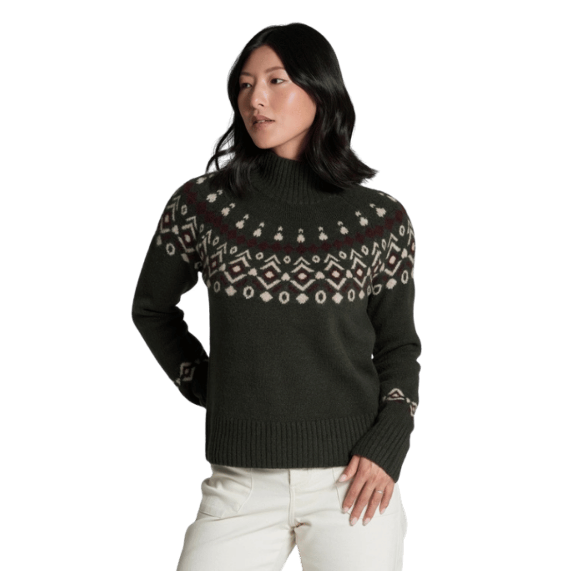 KUHL WOMEN'S ALPINA SWEATER MERINO WOOL - VINE - FRONT VIEW