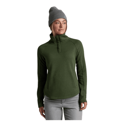 KUHL WOMEN'S ARGENTA PULLOVER QUILTED MERINO WOOL - VINE - FRONT VIEW