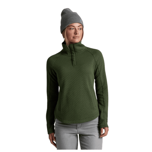 KUHL WOMEN'S ARGENTA PULLOVER QUILTED MERINO WOOL - VINE - FRONT VIEW