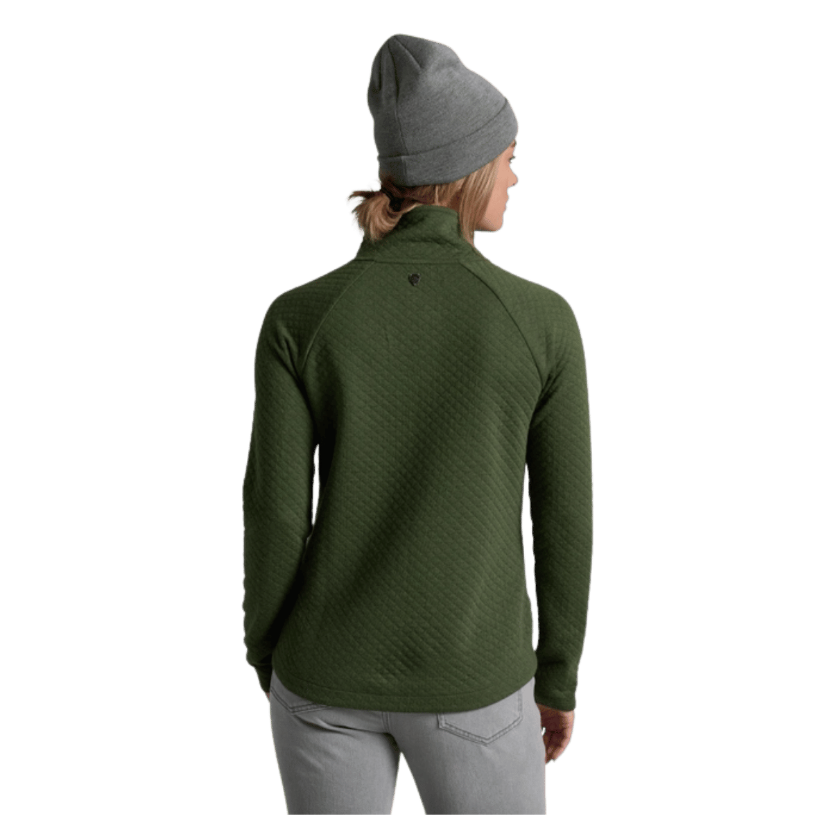 KUHL WOMEN'S ARGENTA PULLOVER QUILTED MERINO WOOL - VINE - BACK VIEW