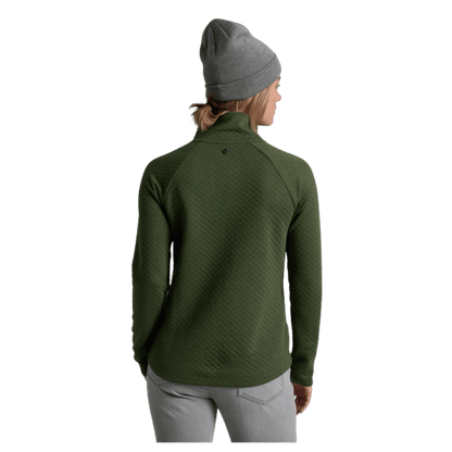 KUHL WOMEN'S ARGENTA PULLOVER QUILTED MERINO WOOL - VINE - BACK VIEW