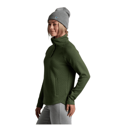 KUHL WOMEN'S ARGENTA PULLOVER QUILTED MERINO WOOL - VINE - SIDE VIEW