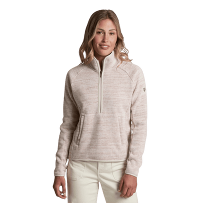 KUHL AVALINE 1/4 ZIP PREMIUM SWEATER FLEECE - NATURAL_FRONT VIEW