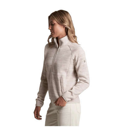 KUHL AVALINE 1/4 ZIP PREMIUM SWEATER FLEECE - NATURAL_SIDE VIEW