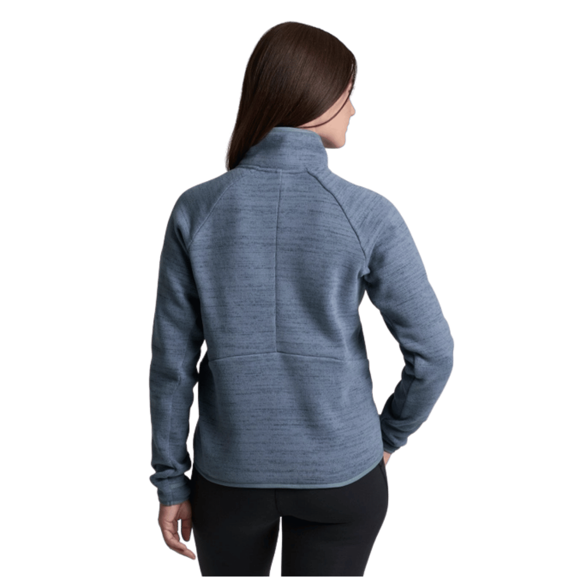KUHL WOMEN'S AVALINE 1/4 ZIP SWEATER FLEECE - METAL BLUE_BACK