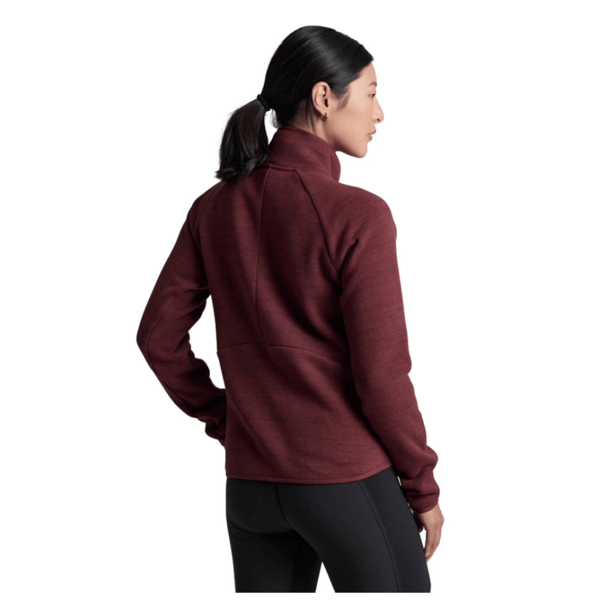 KUHL AVALINE 1/4 ZIP PREMIUM SWEATER FLEECE - WINTER BERRY - BACK VIEW