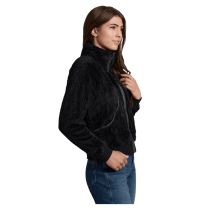 KUHL WOMEN'S AVINA FLIGHT JACKET HIGH-LOFT FLEECE - BLACK - SIDE VIEW