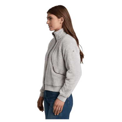 KUHL WOMEN'S AVINA FLIGHT JACKET HIGH-LOFT FLEECE - STONE - SIDE VIEW