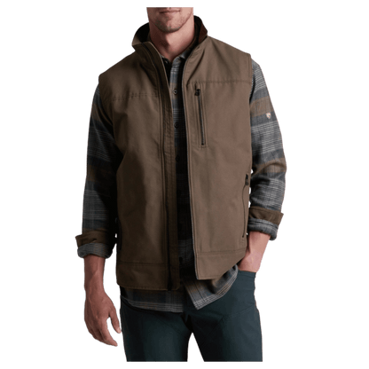 KUHL BURR VEST OTTOMAN FABRIC OUTERWEAR - KANTEEN - FRONT VIEW
