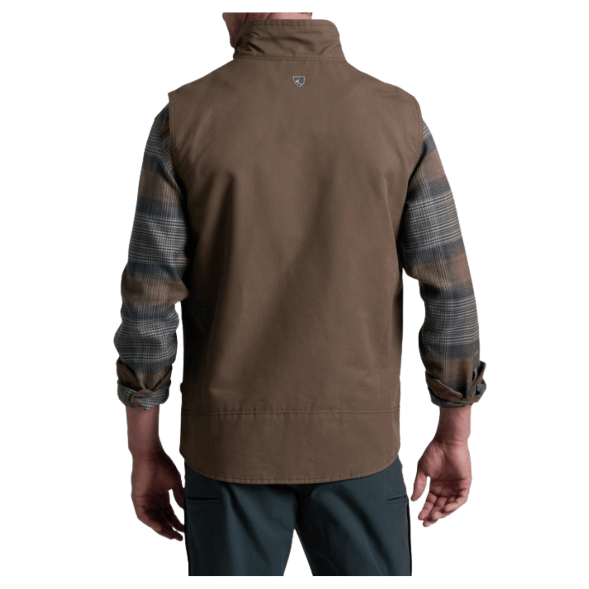 KUHL BURR VEST OTTOMAN FABRIC OUTERWEAR - KANTEEN - BACK VIEW