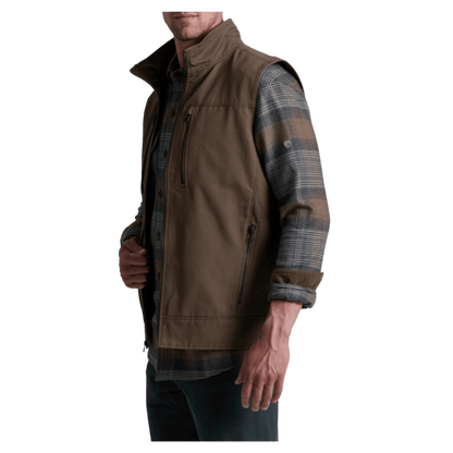 KUHL BURR VEST OTTOMAN FABRIC OUTERWEAR - KANTEEN - SIDE VIEW