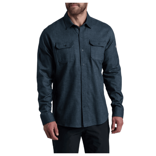 KUHL DESCENDR FLANNEL LONG SLEEVE - DEEP ABYSS - FRONT VIEW WW
