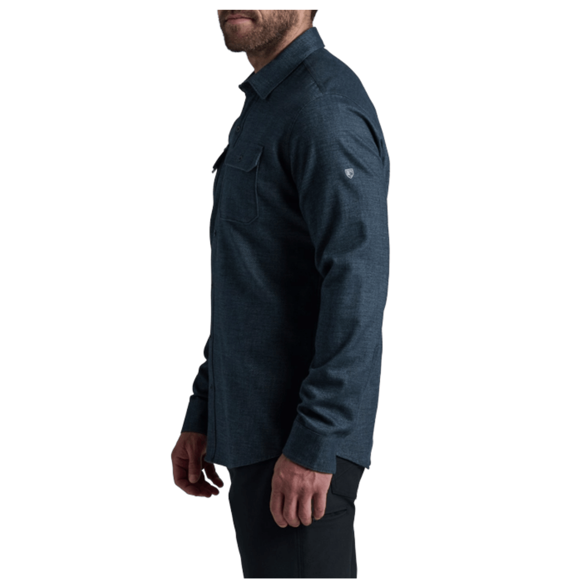 KUHL DESCENDR FLANNEL LONG SLEEVE - DEEP ABYSS - SIDE VIEW WW