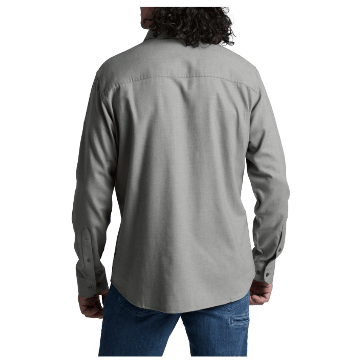 KUHL MEN'S DESCENDR FLANNEL LONG SLEEVE - PAVEMENT - BACK VIEW WW