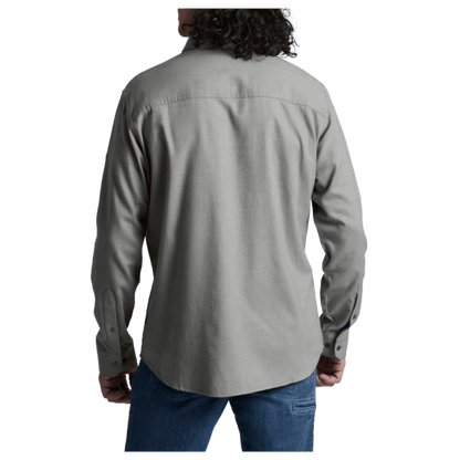 KUHL MEN'S DESCENDR FLANNEL LONG SLEEVE - PAVEMENT - BACK VIEW WW