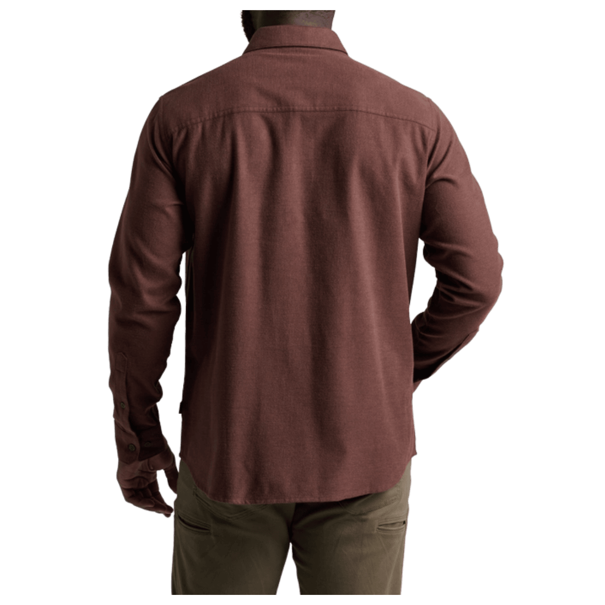 KUHL MEN'S DESCENDR FLANNEL LONG SLEEVE - RUSTIC BRICK - BACK VIEW WW