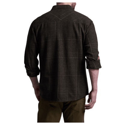 KUHL MEN'S DEVIATR JAC COTTON TENCEL SHIRT - DARK ROAST - BACK VIEW WW