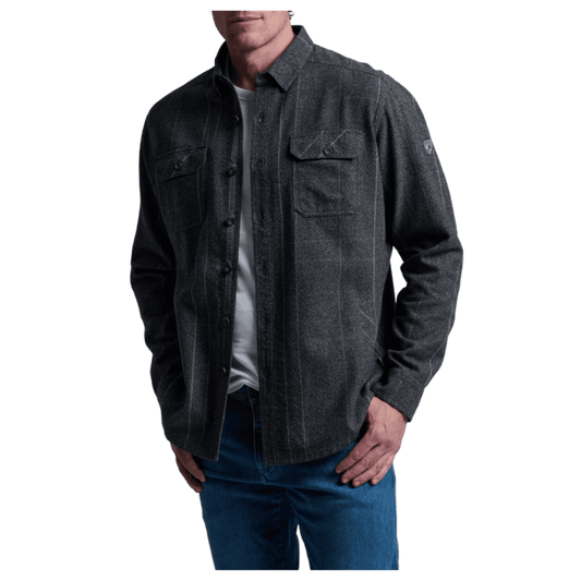 KUHL MEN'S DEVIATR JAC COTTON TENCEL SHIRT - PIRATE BLACK - FRONT VIEW WW