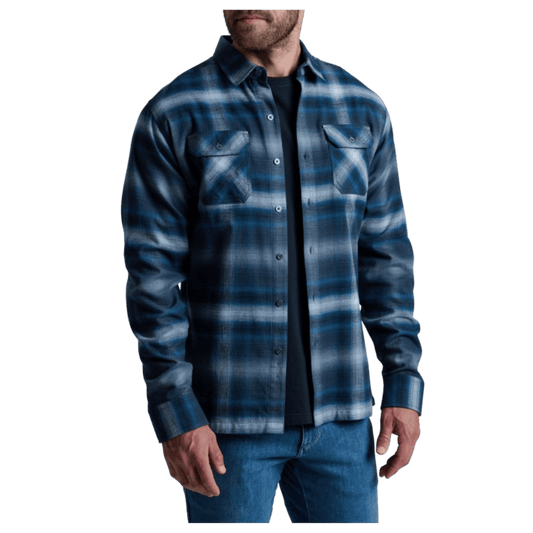 KUHL DILLINGR FLANNEL COTTON TENCEL LONG SLEEVE - BLUE RIDGE - FRONT VIEW