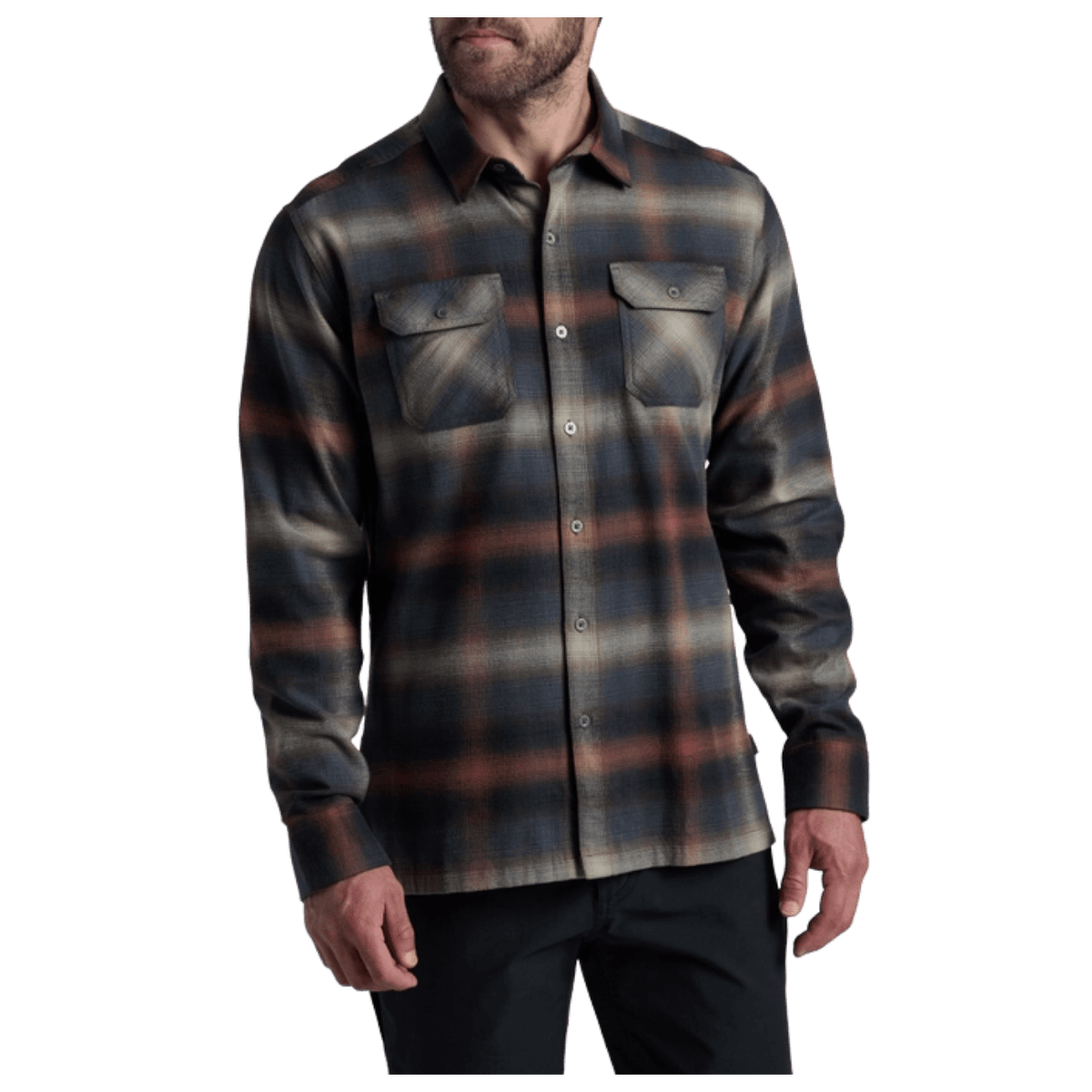 KUHL DILLINGR FLANNEL COTTON TENCEL LONG SLEEVE - DUNE - FRONT VIEW WW