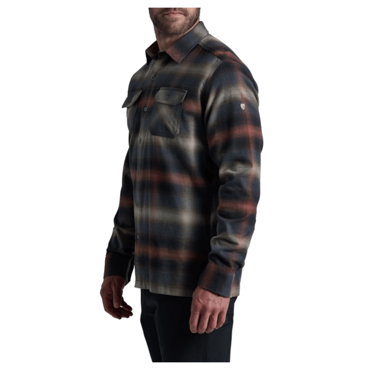 KUHL DILLINGR FLANNEL COTTON TENCEL LONG SLEEVE - DUNE - SIDE VIEW WW