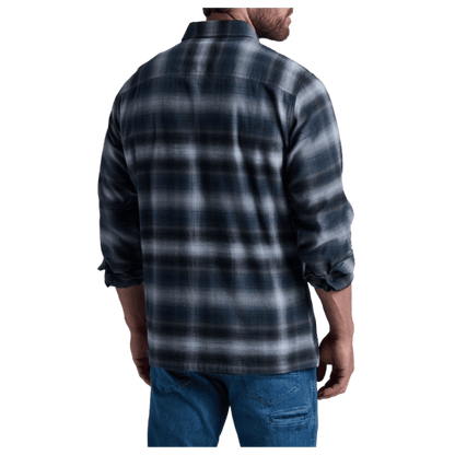 KUHL DILLINGR FLANNEL COTTON TENCEL LONG SLEEVE - IRON GREY - BACK VIEW WW