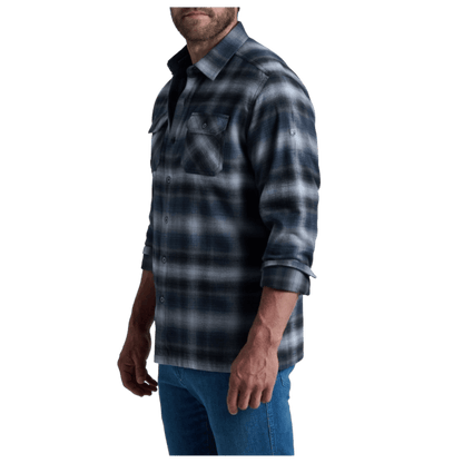 KUHL DILLINGR FLANNEL COTTON TENCEL LONG SLEEVE - IRON GREY - SIDE VIEW WW