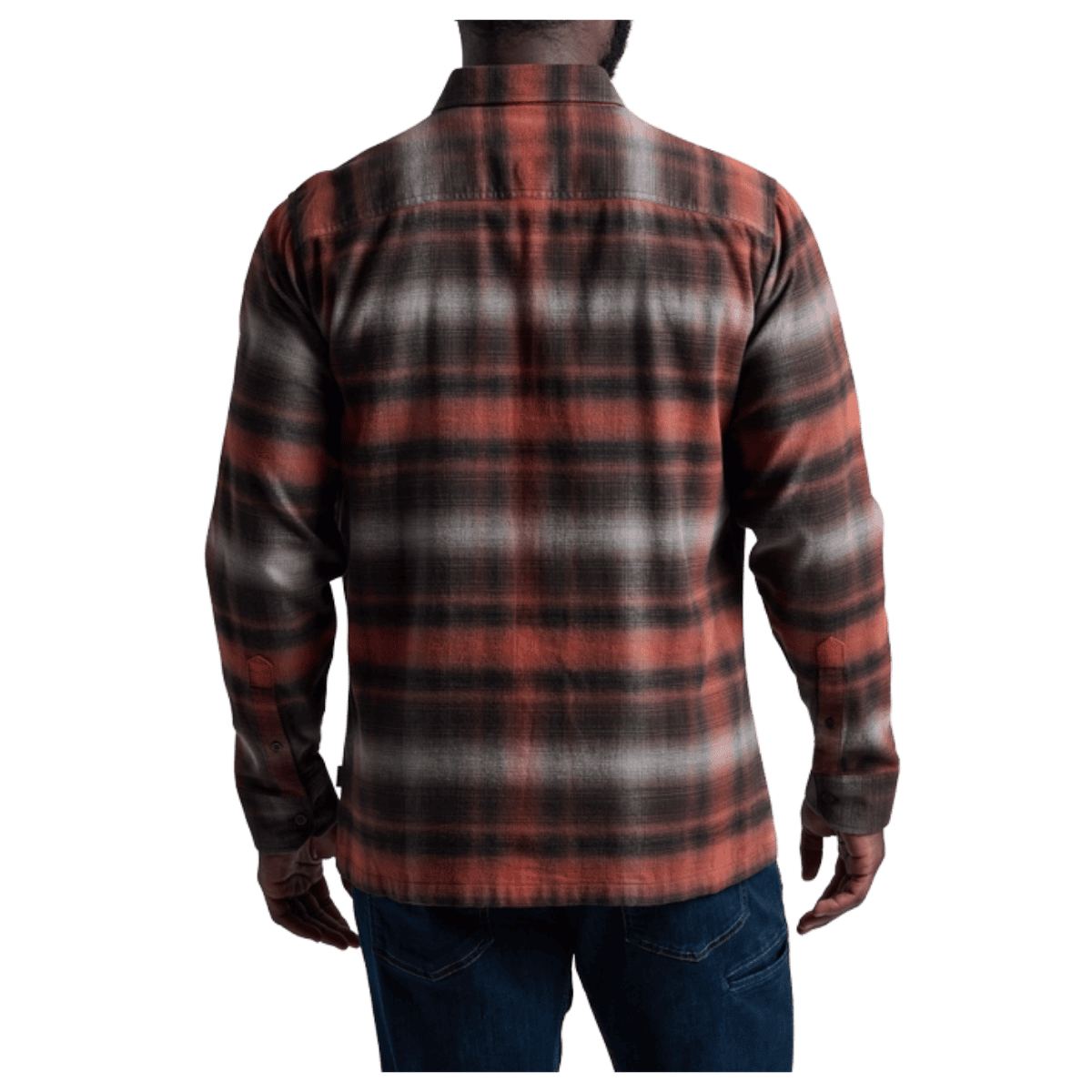 KUHL DILLINGR FLANNEL COTTON TENCEL LONG SLEEVE - RED CEDAR - BACK VIEW WW