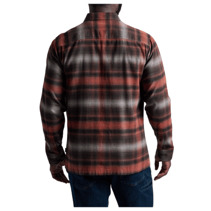 KUHL DILLINGR FLANNEL COTTON TENCEL LONG SLEEVE - RED CEDAR - BACK VIEW WW