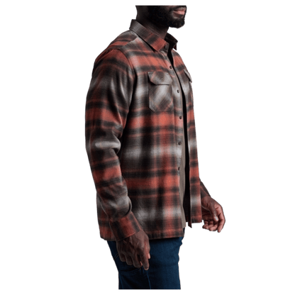 KUHL DILLINGR FLANNEL COTTON TENCEL LONG SLEEVE - RED CEDAR - SIDE VIEW WW