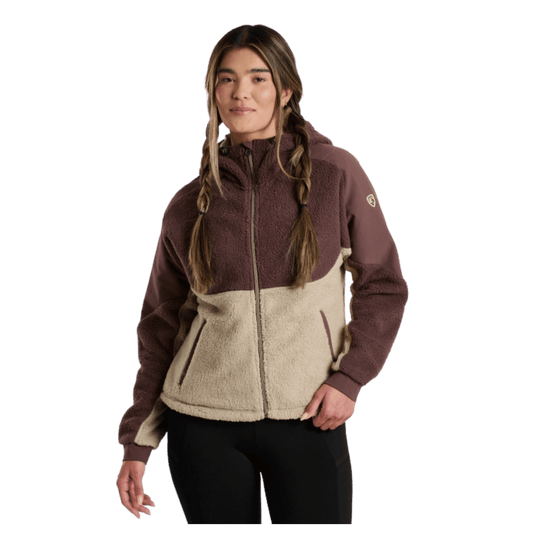 KUHL WOMEN'S ELIXIR HOODY ITALIAN FLEECE - COFFEE - FRONT VIEW