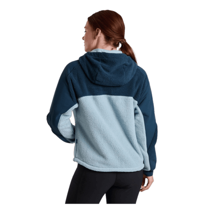 KUHL WOMEN'S ELIXIR HOODY ITALIAN FLEECE - METAL BLUE - BACK VIEW