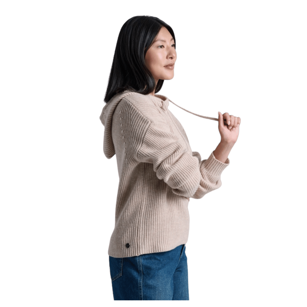 KUHL WOMEN'S FIRESIDE SWEATER HOODY - NATURAL_SIDE