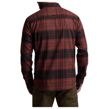KUHL MEN'S FUGITIVE FLANNEL COTTON TENCEL - BLOODSTONE RED - BLACK VIEW WW