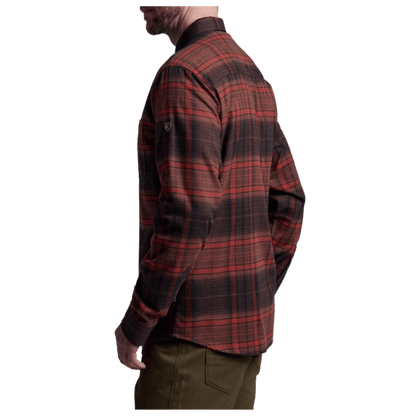 KUHL MEN'S FUGITIVE FLANNEL COTTON TENCEL - BLOODSTONE RED - SIDE VIEW WW