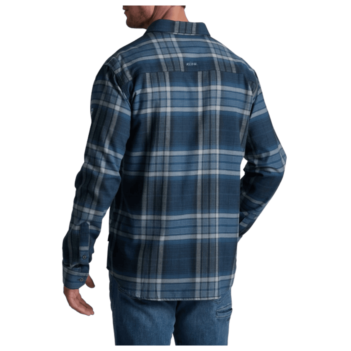 KUHL MEN'S FUGITIVE FLANNEL COTTON TENCEL - BLUE RIDGE - BACK VIEW WW