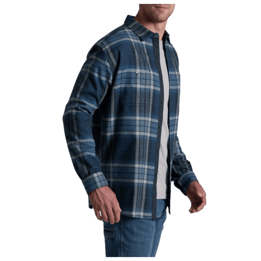 KUHL MEN'S FUGITIVE FLANNEL COTTON TENCEL - BLUE RIDGE - SIDE VIEW WW