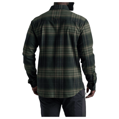 KUHL MEN'S FUGITIVE FLANNEL COTTON TENCEL - DARK FOREST - BACK VIEW WW
