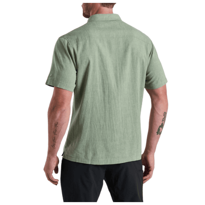 KUHL MEN'S GETAWAY SHORT SLEEVE SHIRT W/ UPF 30 - CITRUS GREEN - BACK VIEW WW