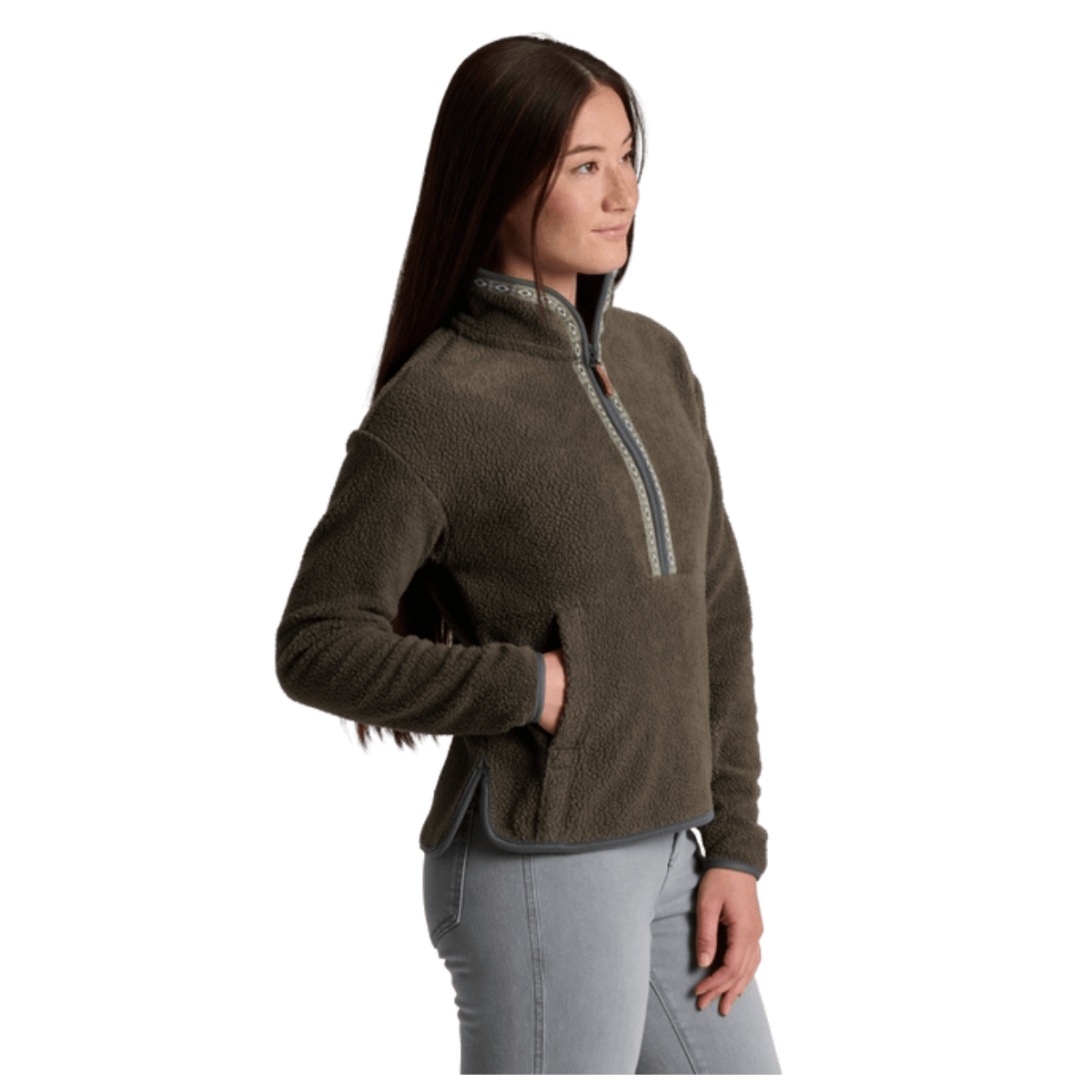 KUHL WOMEN'S HYGGE 1/2 ZIP FLEECE PULLOVER - VINE - SIDE VIEW WW