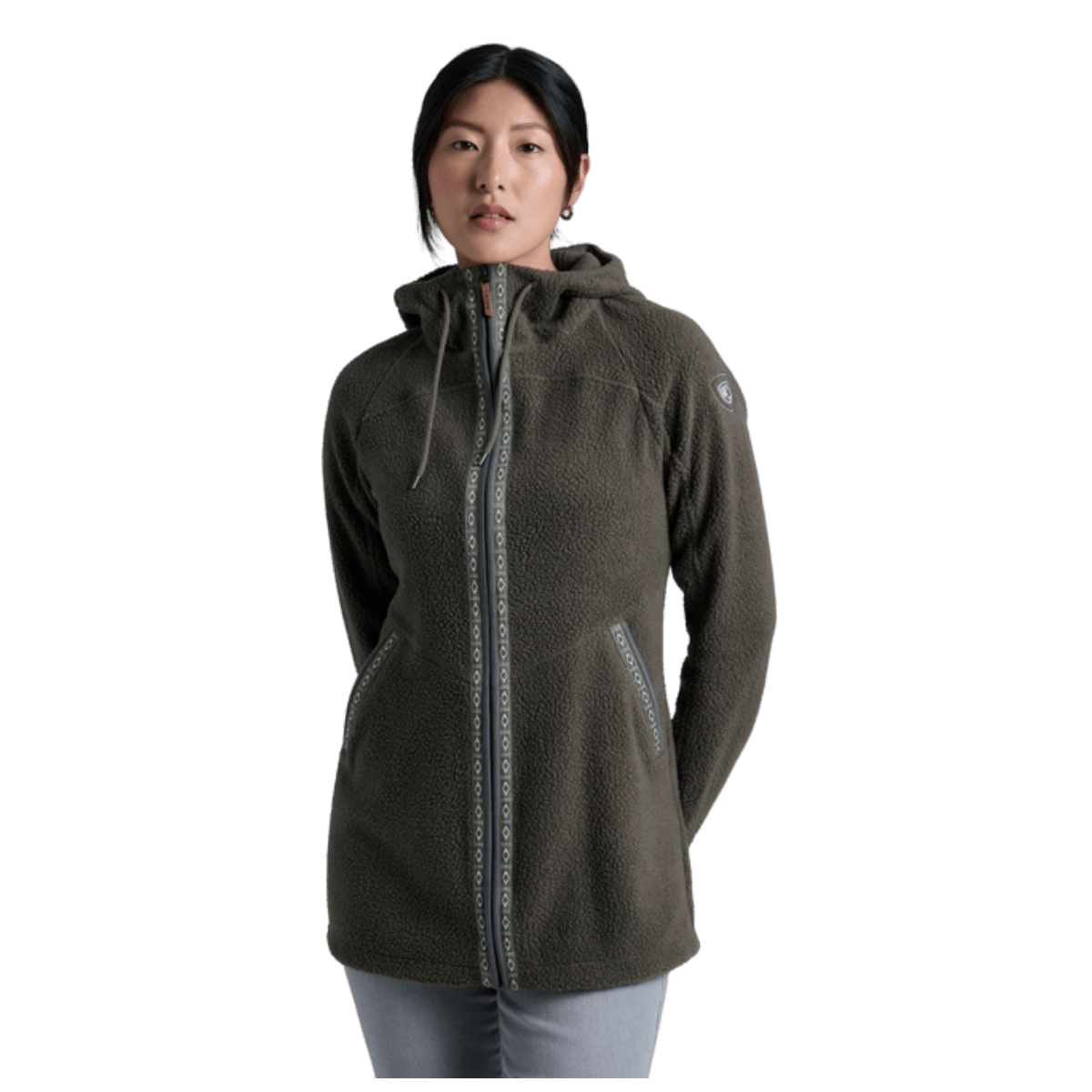 KUHL WOMEN'S HYGGE LONG JACKET - VINE - FRONT VIEW WW