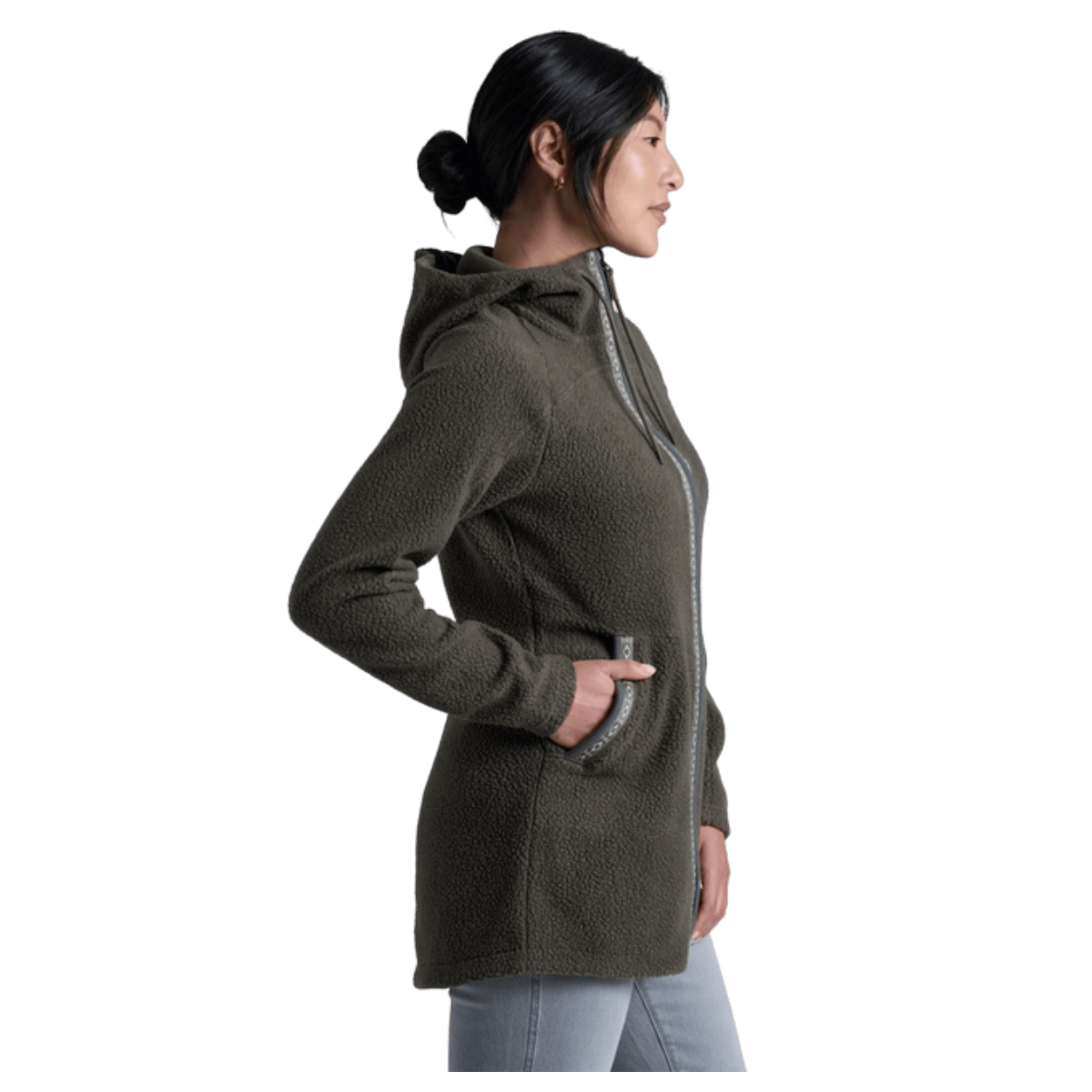 KUHL WOMEN'S HYGGE LONG JACKET - VINE - SIDE VIEW WW