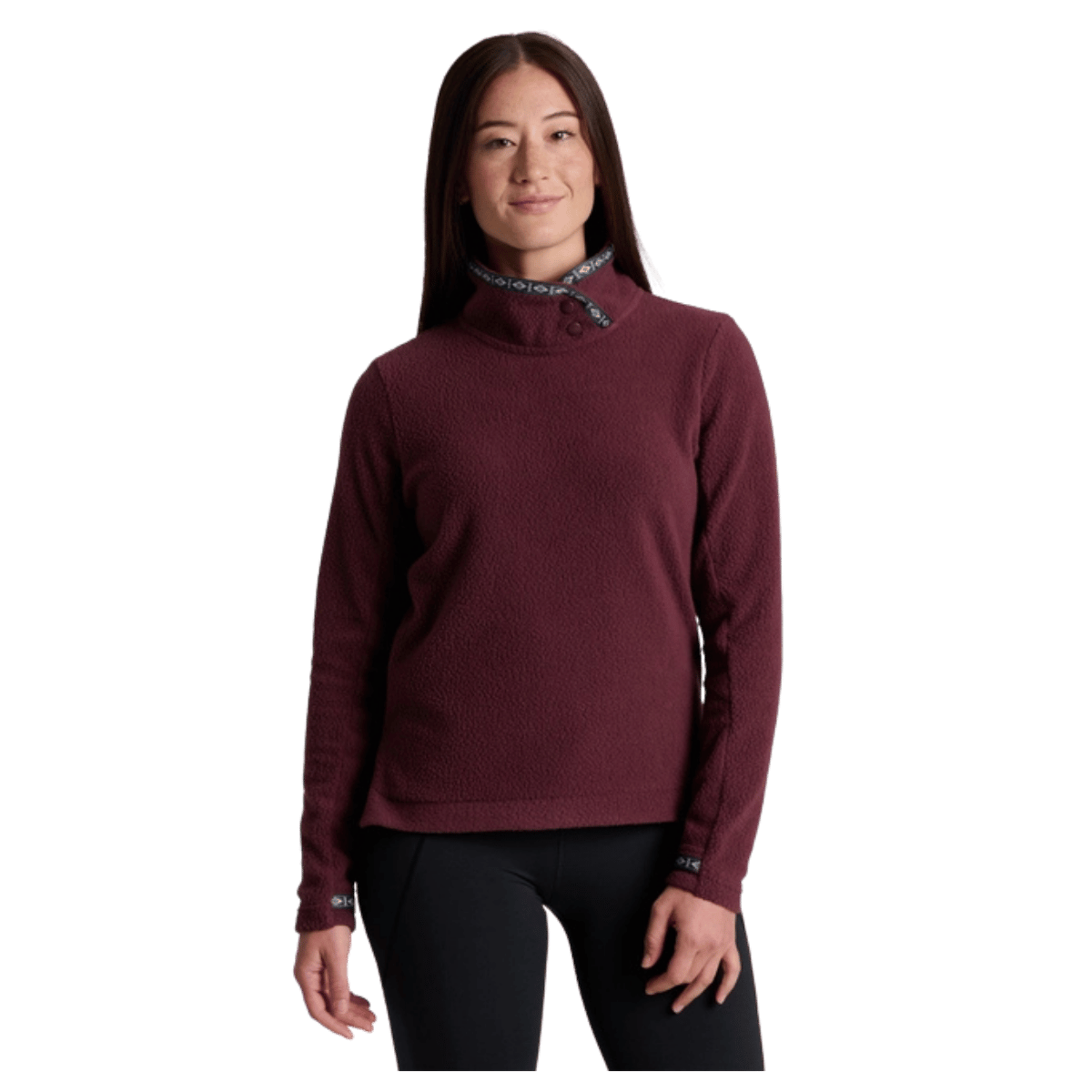 KUHL WOMEN'S HYGGE SNAP PULLOVER - RAISIN_FRONT