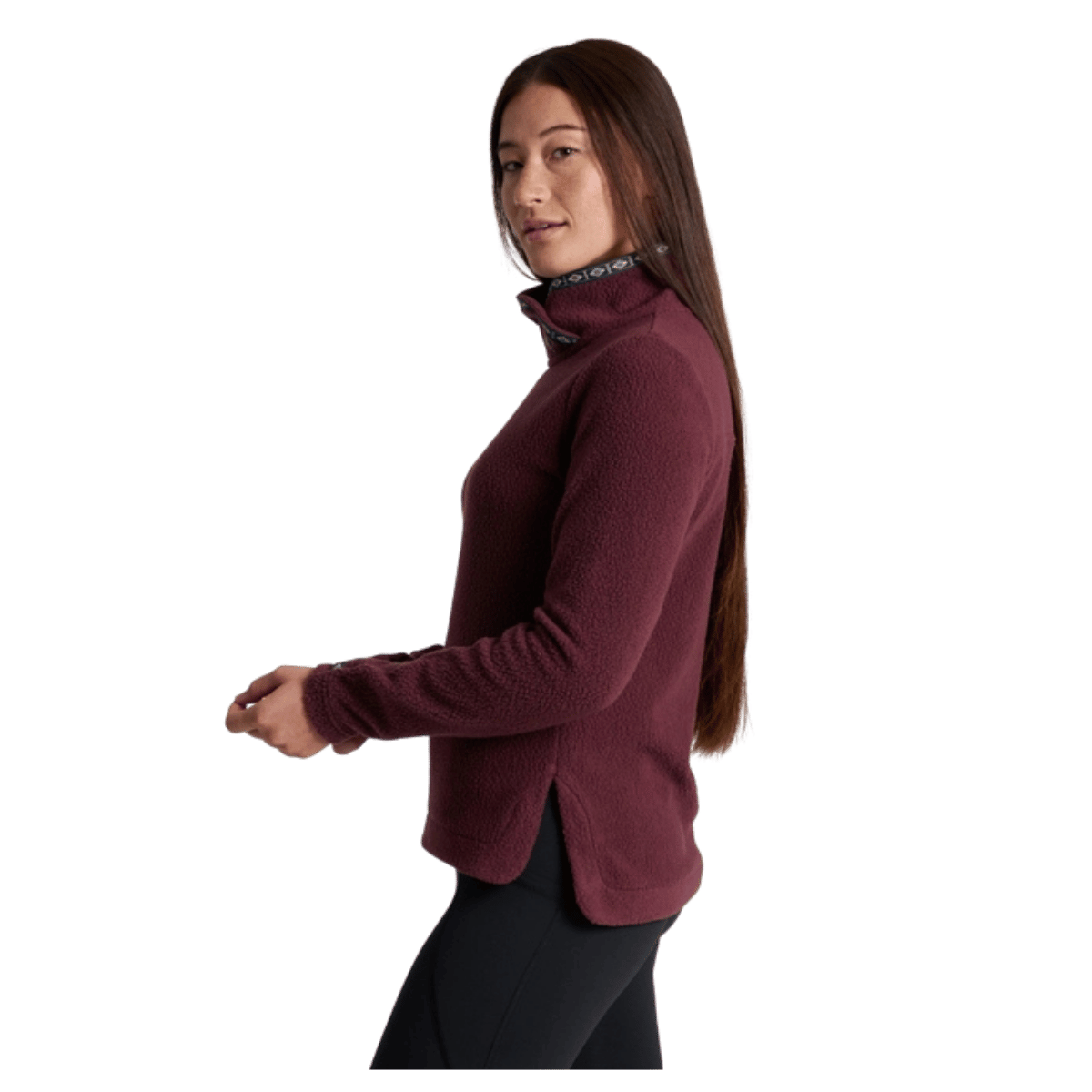KUHL WOMEN'S HYGGE SNAP PULLOVER - RAISIN_SIDE