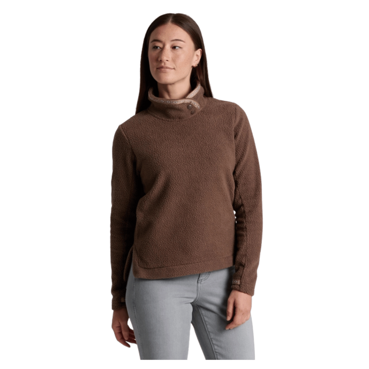 KUHL WOMEN'S HYGGE SNAP PULLOVER - COFFEE